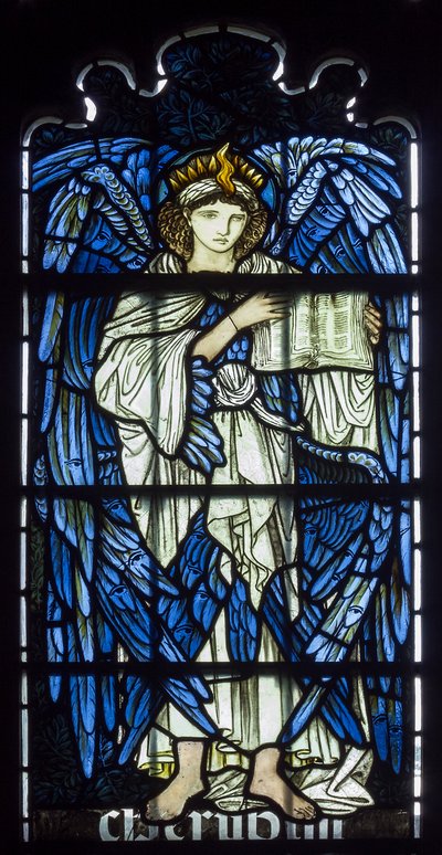 Cambridge, Capilla del Jesus College, Morris & Co., Edward Burne-Jones, Querubines, 1873 de Edward Burne Jones
